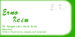 erno keim business card